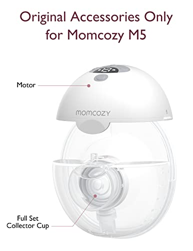 Momcozy Full Set Collector Cup Only Compatible With Momcozy M5 Not For Others Original M5 Breast Pump Replacement Accessories 160ml With Double Sealed Flange 24mm Visit The Mom 3