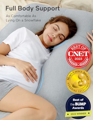 Momcozy Pregnancy Pillows With Cooling Cover U Shaped Full Body Maternity Pillow For Side Sleepers 57 Inch Support For Back Hip Belly Legs For Pregnant Women 3
