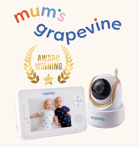 Nannio Comfy Video Baby Monitor With Camera Wooden Grain Camera 35 Baby Camera Monitor With Two Way Audio Night Vision Lullabies Power Saving Mode Baby Feeding Alert For Baby Pets Elderly 2