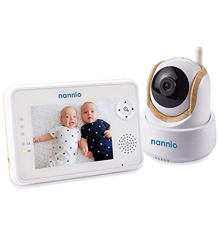 Nannio Comfy Video Baby Monitor With Camera Wooden Grain Camera 35 Baby Camera Monitor With Two Way Audio Night Vision Lullabies Power Saving Mode Baby Feeding Alert For Baby Pets Elderly