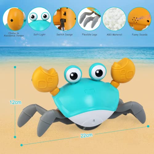 Newstyle Baby Toy Crawling Crabwalking Dancing Crab Interactive Toy Automatically Avoid Obstacleselectronic Light Up Musical Toy For Toddlers And Kidsusb Rechargeablegreen 2