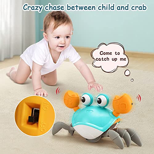 Newstyle Baby Toy Crawling Crabwalking Dancing Crab Interactive Toy Automatically Avoid Obstacleselectronic Light Up Musical Toy For Toddlers And Kidsusb Rechargeablegreen 4