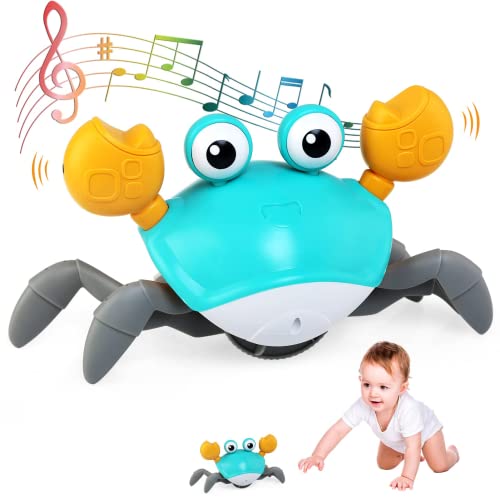 Newstyle Baby Toy Crawling Crabwalking Dancing Crab Interactive Toy Automatically Avoid Obstacleselectronic Light Up Musical Toy For Toddlers And Kidsusb Rechargeablegreen
