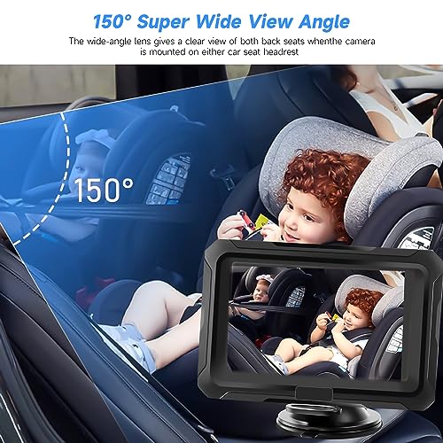 Omebel Baby Car Camera Baby Car Mirror 43 Hd 1080p 360 Arotation Night Vision Car Baby Monitor With Camera Safety Baby Car Mirror Camera For Rear Facing 5 Mins Easy Installation 2