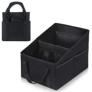 Passenger Seat Organize Car Seat Organizer Collapsible Small Car Seat Storage Organizer For Console Front Or Back Automotive Backseat Organizer With Belt 4 Cup Holders For Kids Accessories Drinks