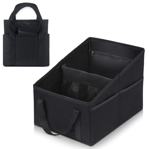 Passenger Seat Organize Car Seat Organizer Collapsible Small Car Seat Storage Organizer For Console Front Or Back Automotive Backseat Organizer With Belt 4 Cup Holders For Kids Accessories Drinks