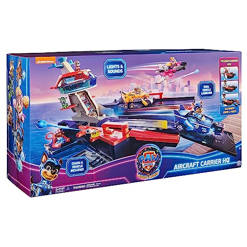 Paw Patrol The Mighty Movie Aircraft Carrier Hq With Chase Action Figure And Mighty Pups Cruiser Kids Toys For Boys Girls 3 2