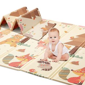 Play Mat Playmat Baby Mat Folding Crawling Large Foam Mat Portable Playmat for Babies (milchig weiß)