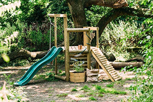 Plum Play Discovery Woodland Treehouse Jungle Gym For Kids With Slidepainting Screen Planting Box 4