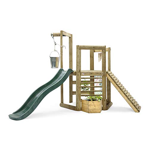 Plum Play Discovery Woodland Treehouse Jungle Gym For Kids With Slidepainting Screen Planting Box
