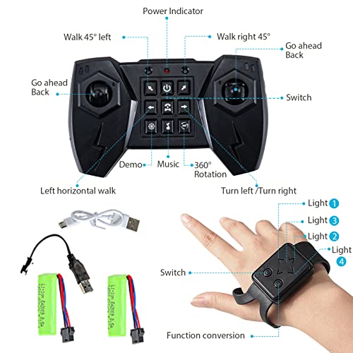 Rc Carsgesture Sensing Rc Stunt Carremote Control Car Double Sided Rc Drift Car For Boys Age 6 New 4wd Off Road Truck 24ghz Double Side 360arotating Kids Toys Car With Led Lights Music Blue 3