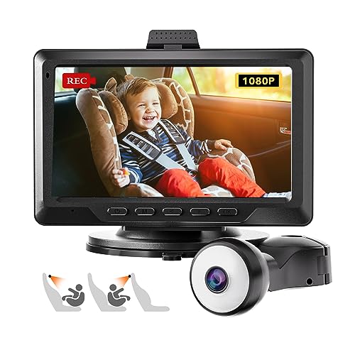 REDTIGER Baby Car Camera 1080P HD Recording, Full-Color Night Vision, 4.4" Baby Car Monitor, Infant Safety Car Seat Camera with 140° Wide Angle, Baby Car Mirror for Back Seat Rear Facing