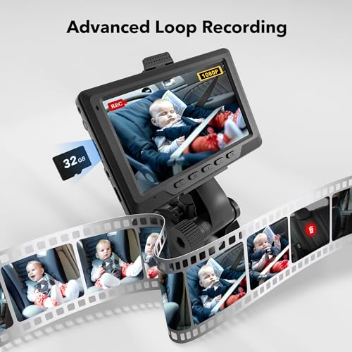 Redtiger Baby Car Camera 1080p Hd Recording Full Color Night Vision 44 Baby Car Monitor Infant Safety Car Seat Camera With 140a Wide Angle Baby Car Mirror For Back Seat Rear Facing 4
