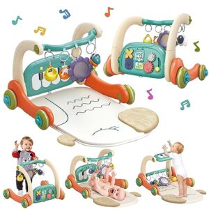 Remoking Baby Gym Play Mat Baby Learning Walkermusical Activity Center W Piano Boardrattles For Infants Baby Toys 0 3 6 9 12 Monthstoddler Push Walkertummy Time Mat Newborn Boys Girls
