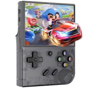 RG35XX Plus Handheld Game Console,3.5 Inch IPS Screen,Retro Game Console Supports 5G WiFi Bluetooth HDMI,3300mAh,Linux System Built-in 64G TF Card,5000+ Games(Black）
