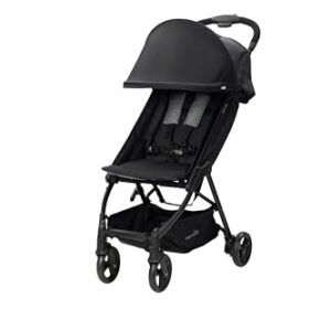 Safe-n-Sound Glide Lite Stroller, Compact, Lightweight Self Standing Fold with Adjustable Built in Carry Strap, 6kg Basket Capacity, Black
