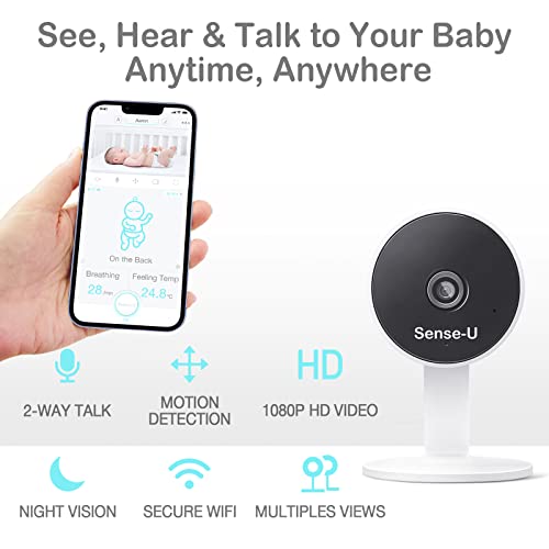 Sense U Video Baby Monitor With 1080p Hd Wifi Camera And Background Audio Night Vision 2 Way Talk Motion Detection No Monthly Fee Compatible Smart Baby Monitor 6