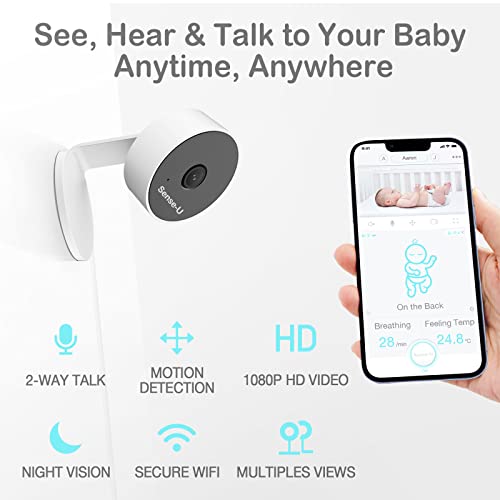 Sense U Video Baby Monitor With 1080p Hd Wifi Camera And Background Audio Night Vision 2 Way Talk Motion Detection No Monthly Fee Compatible Smart Baby Monitor 7