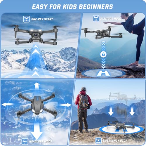 Sotaone S350 Drone With Camera For Adults Mini Drones For Kids With 1080p Hd Fpv Live Video Remote Control Helicopter Toys Gifts For Boys Girls Altitude Hold One Key Start 2 Batteries Carry Case 3