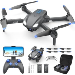 Sotaone S350 Drone With Camera For Adults Mini Drones For Kids With 1080p Hd Fpv Live Video Remote Control Helicopter Toys Gifts For Boys Girls Altitude Hold One Key Start 2 Batteries Carry Case