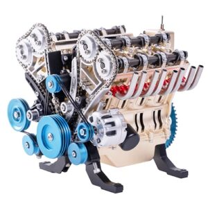 TECHING v8 Engine Model kit That Works Mechanical Metal Assembly DIY Car Engine Model Kit 500+Pcs Educational Experiment (8 Cylinder Engine)