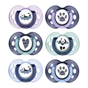 Tommee Tippee Anytime Soothers Symmetrical Orthodontic Design Bpa Free Silicone 18 36 Months Pack Of 6