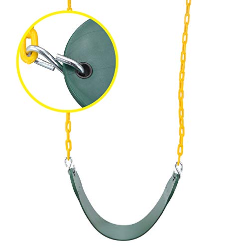 Turfee 2 Pack Green Swing Seats Heavy Duty With 66 Chain Swing Set Accessories Replacement With Snap Hooks For Kids Outdoor Play Playground Trees Swing Set Playgroundgreen 2
