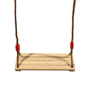 Valuehall Tree Swing Wooden Swing Wooden Hanging Swing Seat Wooden Swing Chair With Adjustable Polyester Rope For Children Adults Playground Park Garden Yard V7110a