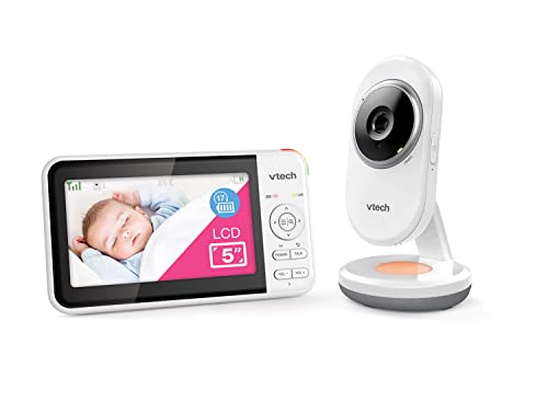VTech BM5250N 5" Full Colour Video Baby Monitor with Night Light, 2-Way Talk, Soothing Sounds, Room Temperature Monitor, up to 17 Hours Battery Life