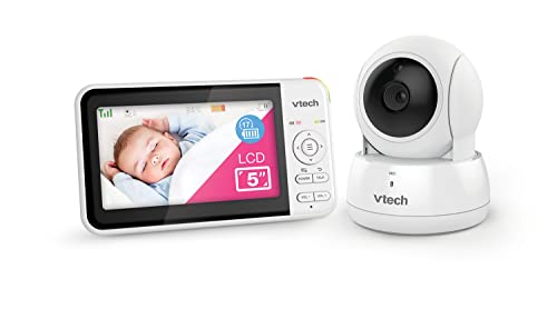 VTech BM5550AU 5" Full Colour Pan & Tilt Video Baby Monitor with 2-Way Talk, Soothing Sounds, Room Temperature Monitor, up to 17 Hours Battery Life