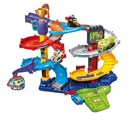 VTech Toot-Toot Drivers Twist & Race Tower, Racing Cars for Boys & Girls, Car Tracks for Kids with Lights & Sounds, Musical Toy Race Track, Ideal Christmas Gift for Children Aged 12 Months to 5 Years (535003)