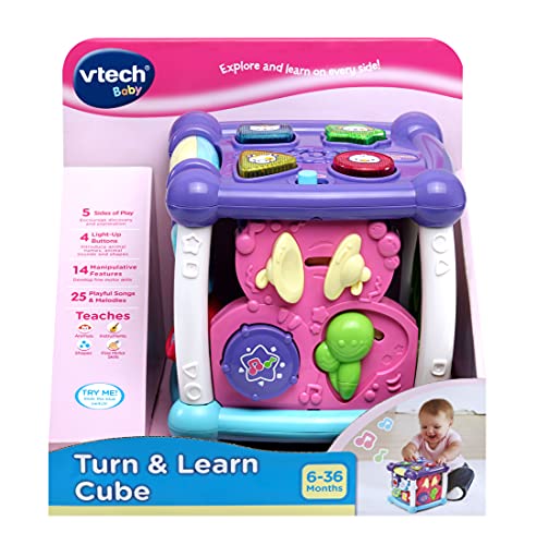 Vtech Turn Learn Cube Interactive Cube And Shape Sorter 150553 Purple 2